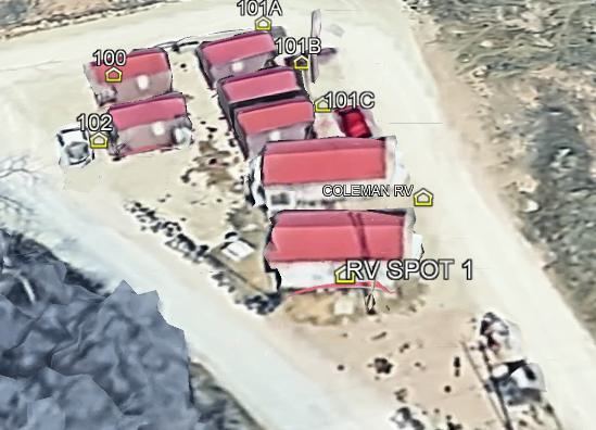 Close-up of the cabins, Coleman RV and RV Spot 1